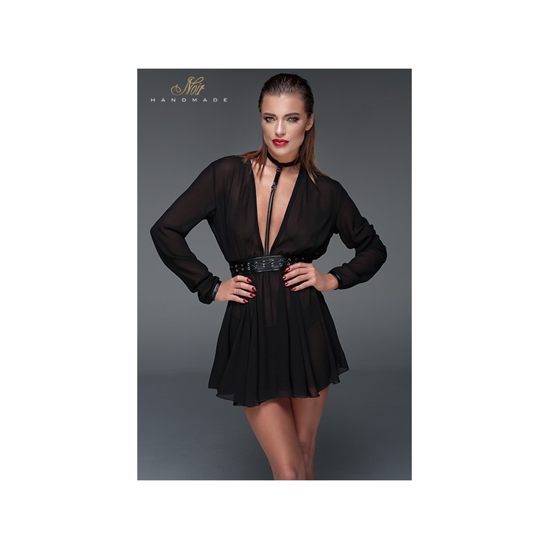 Minirobe choker en mousseline F150 par Noir HandMade