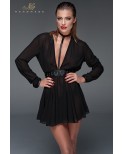 Minirobe choker en mousseline F150 par Noir HandMade