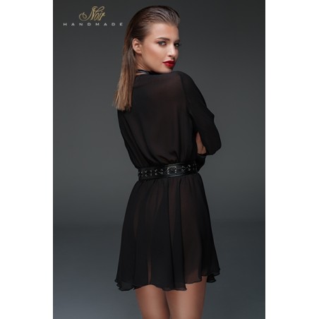 Minirobe choker en mousseline F150 par Noir HandMade