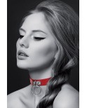 Collier Fetish rouge avec anneau - BDSM - Bijoux Pour Toi