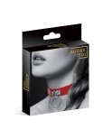 Collier Fetish rouge avec anneau - BDSM - Bijoux Pour Toi