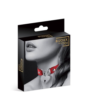 Collier rouge cadenas coeur - Bijoux Pour Toi