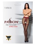 Collants ouverts noir/rouge TI019 20 deniers - par Passion