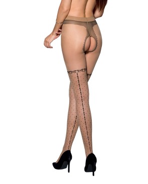 Collants ouverts beige TI014 20 deniers - par Passion