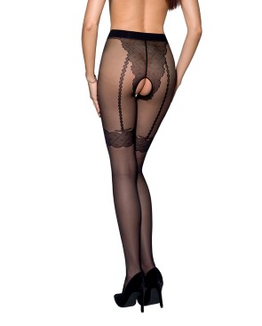 Collants ouverts noir TI016 20 deniers - par Passion