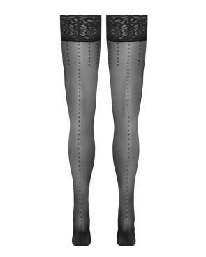 Bas autofixants noir Hold up 2 - Cotelli Legwear