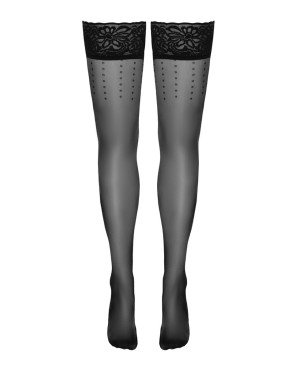 Bas autofixants noir Hold up 2 - Cotelli Legwear