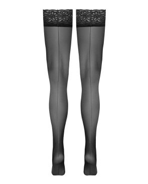 Bas autofixants noir Hold up 3 - Cotelli Legwear