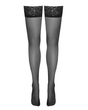 Bas autofixants noir Hold up 3 - Cotelli Legwear