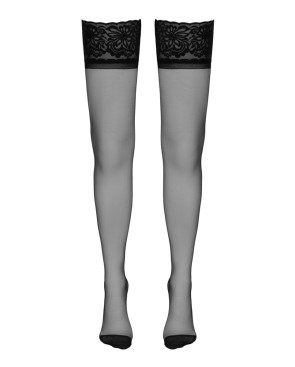 Bas autofixants couture noir 1 - Cotelli Legwear