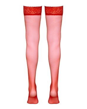Bas autofixants rouge - Cotelli Legwear
