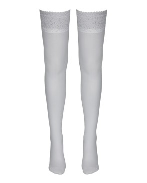 Bas autofixants blanc - Cotelli Legwear