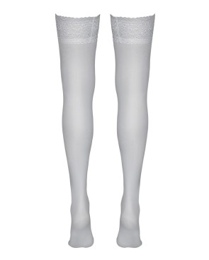 Bas autofixants blanc - Cotelli Legwear