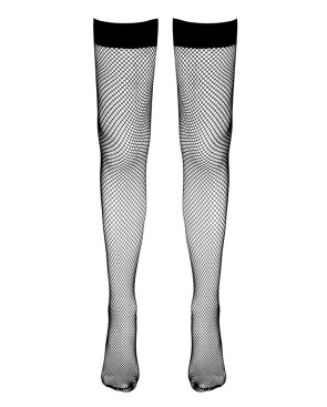 Bas résille autofixants noir - Cotelli Legwear