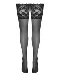 Bas autofixants large jarretière dentelle noir - par Cottelli Legwear