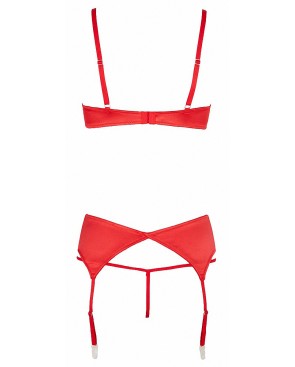 Ensemble lingerie 3 pièces ouvert rouge - Cottelli Lingerie