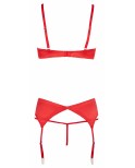 Ensemble lingerie 3 pièces ouvert rouge - par Cottelli Lingerie Ensemble lingerie 3 pièces ouvert rouge - par Cottelli Lingerie