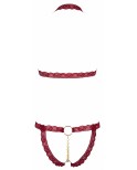 Ensemble string ouvert et seins nus bordeaux - par Cottelli Lingerie