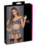 Ensemble coquin ouvert 3 pièces gris - par Cottelli Lingerie