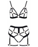 Set lingerie BDSM harnais noir - par Cottelli Lingerie Set lingerie BDSM harnais noir - par Cottelli Lingerie