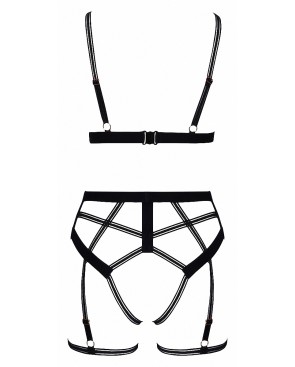 Set lingerie BDSM harnais noir - Cotelli Lingerie