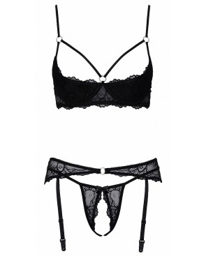 Ensemble lingerie ouverte noir - Cotelli Lingerie