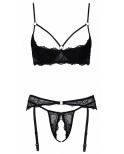 Ensemble lingerie ouverte noir - par Cottelli Lingerie