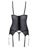 Guêpière seins nus et string ouvert résille - Perles caressantes - par Cottelli Lingerie
