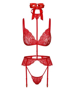 Ensemble 5 pièces Bondage Red Lace Kiss 243 - Kissable