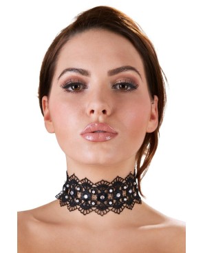 Collier brodé avec strass - Cotelli Accessoires