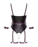 Body à jarretelles ouvert avec menottes aux Perles Stimulantes- par Cottelli Bondage