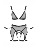 Ensemble Fetish noir en dentelle - par Cottelli Bondage
