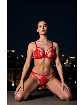 Ensemble 2 pièces rouge Anuvera - Passion