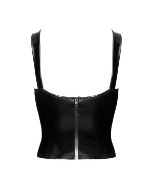 Corset en vinyle Dominae F379 - Noir Handmade