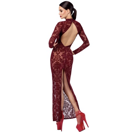 Robe fendue en tulle floqué Kink Royal F383 - par Noir Handmade