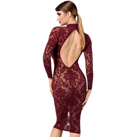 Robe fourreau en tulle floqué Kink Royal F384 - par Noir Handmade