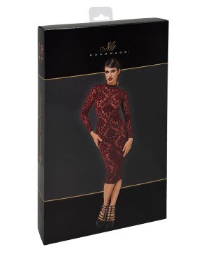 Robe fourreau en tulle floqué Kink Royal F384 - Noir Handmade
