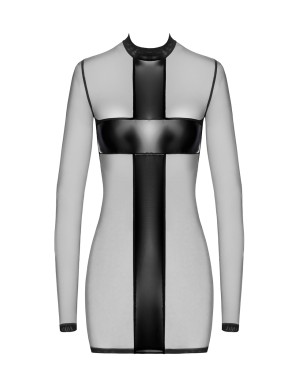 Mini robe tulle et wetlook Crossfire F369 - Noir Handmade