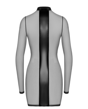 Mini robe tulle et wetlook Crossfire F369 - Noir Handmade
