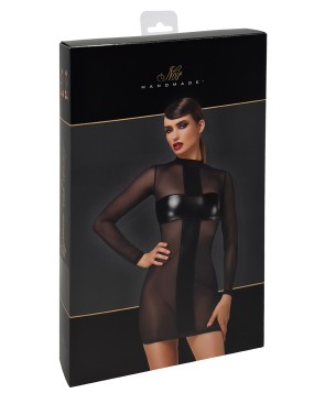 Mini robe tulle et wetlook Crossfire F369 - Noir Handmade