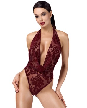Body en tulle floqué Kink Royal F386 - Noir Handmade