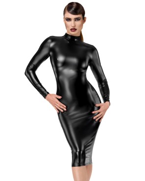 Robe fuseau Crystal F371 - Noir Handmade