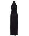 Robe longue en maille pailletée Onyx F372 - par Noir Handmade