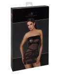 Mini robe floquée à épaules nues Bondesque F359 - par Noir Handmade