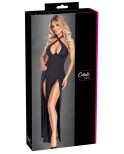 Robe longue à décolleté plongeant noire argentée - par Cottelli PARTY