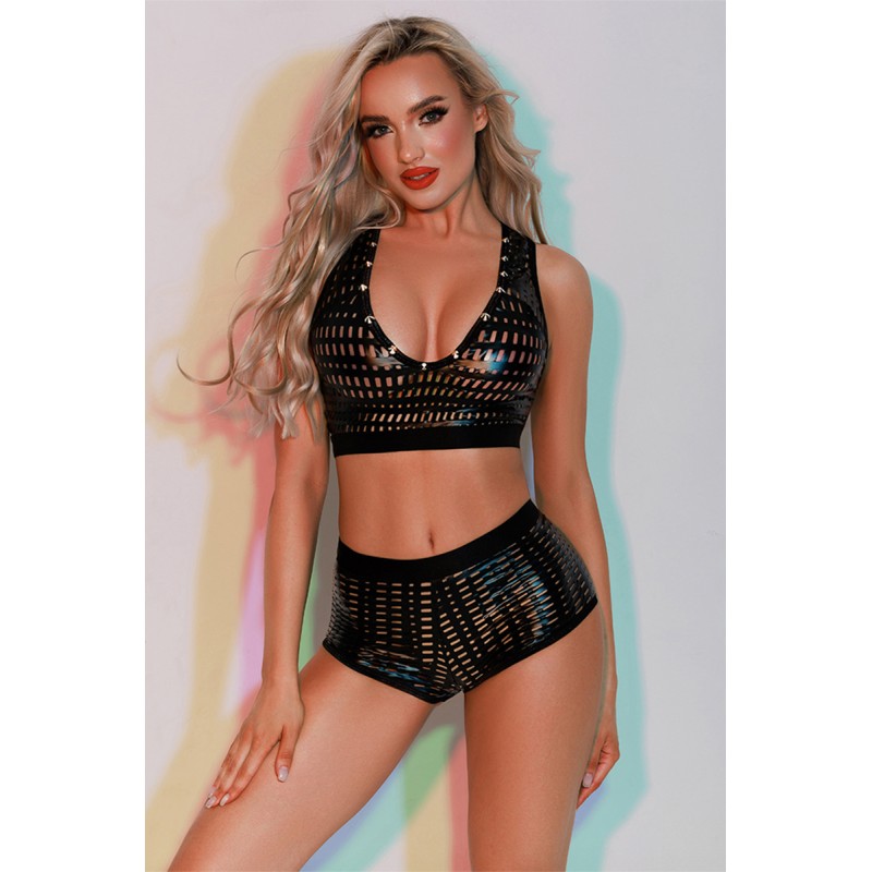 Ensemble Top et Shorty noir - par J Lingerie Ensemble Top et Shorty noir - par J Lingerie