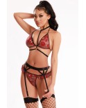 Ensemble lingerie rouge 5 pièces - par J Lingerie Ensemble lingerie rouge 5 pièces - par J Lingerie