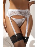 Porte-jarretelles et string, étroite Blanc - Litolu Lingerie