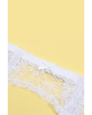 Porte-jarretelles et string Blanc - Litolu Lingerie