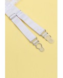 Porte-jarretelles et string, étroite Blanc - Litolu Lingerie